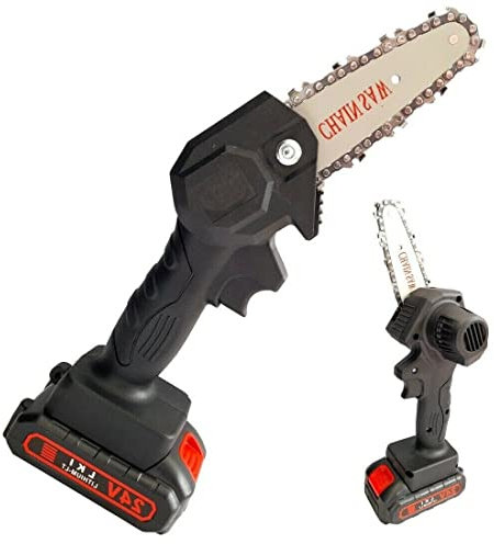 Mini elettrosega a batteria 24V motosega elettrica tagliarami 4'' doppia batteria