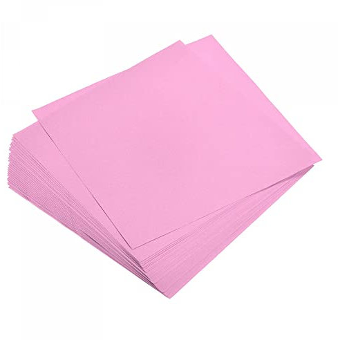 sourcing map 100 fogli di carta per origami double-face, rosa, 15 cm x 15 cm, 70 g/m², pieghevoli, per progetti artistici, principianti, decorazioni per regali