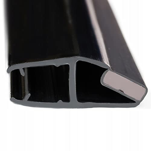 AquaParts Magnet Schwarz Duschtür Dichtung 200cm | für 5mm, 6mm Glastür Stärken | Wasserabweisende Duschdichtung | Streifdichtung | Duschkabinen-Dichtung | für Dusche und Duschtür