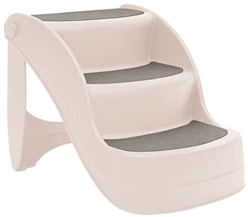 vidaXL Hundetreppe mit 3 Stufen Klappbar Creme 50x38x38 cm Kunststoff