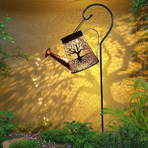 ZWOOS Lámparas Solares para Jardín, Regadera Solar con Luces de Hadas Decoración de Jardín Apta para Iluminar Patios y Caminos (Árbol)