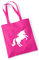 huuraa Shopper Einhorn Silhouette Geschenk Jutetasche Fuchsia 10 Liter Baumwolle Einhorn Aufmerksamkeit