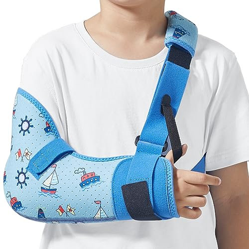 Willcom Cabestrillo para Brazo de niño, Soportes de Brazos Hombro Inmovilizador Ajustable, Desgarro de Manguito Rotador Para Roturas, Luxaciones, Esguinces, Distensiones y Fracturas(Brazo Derecho,XS)
