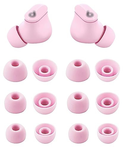 ALXCD Ear Tips Compatible with Beats Studio Buds, S/M/L 3 Sizes 6 Pairs Soft Silicon Earbuds Replacement Tips Eartips, Compatible with Beats Studio Buds, 6 Pairs, Sunset Pink