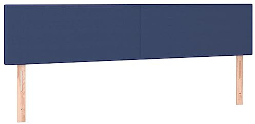 vidaXL Kopfteil 2 STK., Bettkopfteil mit Holzbeinen, Höhenverstellbar Polsterkopfteil für Bett, Betthaupt Bettzubehör Schlafzimmer, Blau 90x5x78/88 cm Stoff