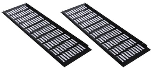 2 cubiertas de rejilla de ventilación, 150 mm x 500 mm, aleación de aluminio negro, rejilla de ventilación transpirable para armario de cocina