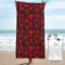 OPSREY Red Skulls bedrucktes Mikrofaser-Badetuch, schnell trocknend, Strandtuch, saugfähig, Turnhalle-Handtuch mit Tragetasche