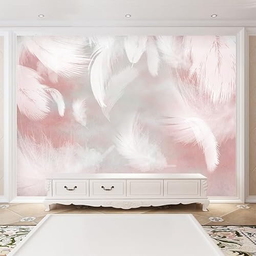 Tapete Rosa Weiße Federn Fototapete Vliestapete Fototapete 3d Effekt Dekoration Tapeten Wohnzimmer Wallpaper Büro Flur Fototapete Schlafzimmer Kinderzimmer Tapete 210x140cm