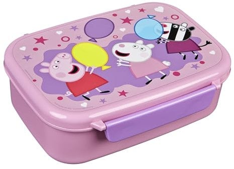 Scooli - Peppa Pig Brotzeitdose - Mit herausnehmbarem Einsatz - Kindergarten Brotdose - Sandwichbox Schule - Brotzeitdose aus Kunststoff BPA frei