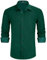 HISDERN Mens Long Sleeve Dress Shirt Button Down Green Stretch Smart Shirt for Men Adult Regular Fit Designer Formal Business Wedding Non Iron with Pockets,Dark Green,XL
