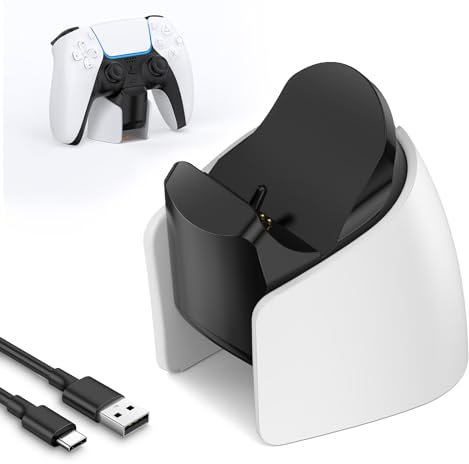 Ladestation für ps5 Controller, IINE Fast USB Ladestation für ps5 DualSense Edge-Controller, PS5 Edge-Controller Ladestation mit Ladeanzeige und Ladekabel
