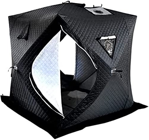 3-Schicht Baumwolle Winter Angeln Zelt Outdoor Winter Camping EIS Angeln Shelter Zelt Mit Kamin Loch Herd Mund 2 türen