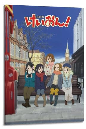 ECGDFWAZ K-ON Anime-TV-Poster auf Leinwand, Wandkunst, Dekoration, Wohnzimmer, Schlafzimmer, Dekoration, Poster, 20 x 30 cm, Rahmenstil