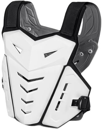 kowaku Motorrad Schutzweste für Erwachsene, Brustpanzer, Robustes Zubehör für Sicheres Fahren, Weiß