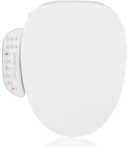 YOURLITE Intelligenter Toilettensitz mit Bidet, Beheizter WC-Sitz, Smart Toilettendeckel mit Selbstreinigender Düse, Temperaturanzeige, Nachtlicht & Energiesparfunktion, Desodorierung