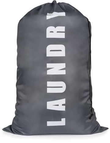 Großer Wäschesack 1 Stück, 24“ x 36“ Tragbare Wäschesäcke mit Kordelzug, Wäschesäcke für schmutzige Wäsche, perfekt für Zuhause, Reisen, Urlaub, Camping, Wohnwagen, Wohnheim (Grau)