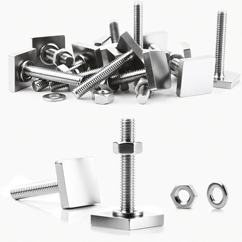SWTYExt 4 Stück T-Nut Adapter Nutensteine M6x35mm Kompatibel für Thule Dachbox Halterung Nutensteine M6 Edelstahl mit Muttern Unterlegscheiben für Relingträger Fahrradträger Dachträger 20x20mm