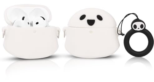 LEWOTE Kompatibel mit Apple Airpods 4 Case schützende lustige Nette 3D Cartoon Cover Abdeckung mit Schlüsselbund[Papa Series] (Ghost Luminous)