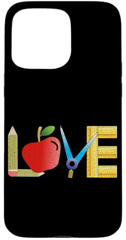 iPhone 15 Pro Max Love Apple Pencil Ruler Teacher School Design Case