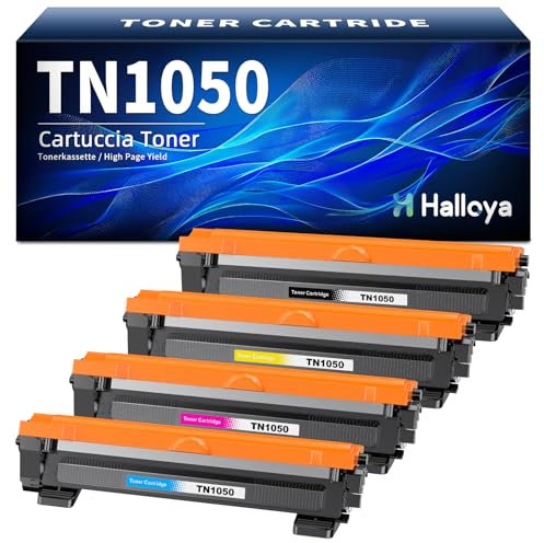 Halloya TN1050 TN-1050 Toner Kompatible für Brother TN1050 für DCP-1510 DCP-1610W DCP-1612W DCP-1512 MFC-1910W MFC-1810 HL-1110 HL-1212W HL-1210W HL-1112 (Schwarz, 4 Pack)