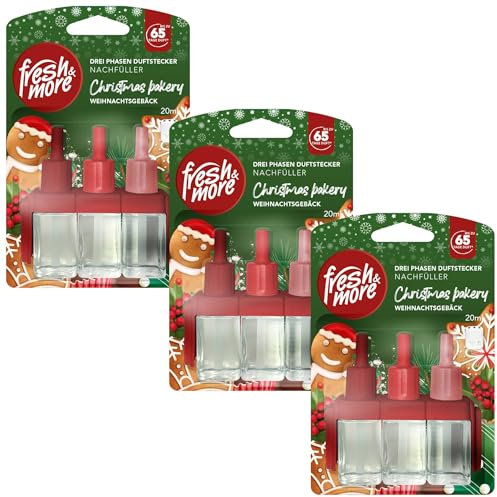 Fresh & More Nachfüller 3x 20ml Duft Christmas Bakery - kompatibel mit Febreze & Ambi Pur 3Volution Duftstecker