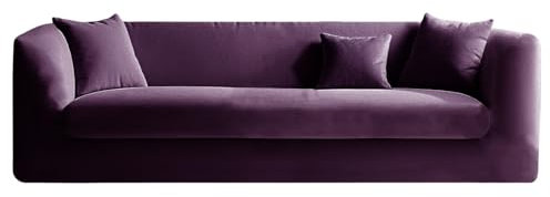 KYJSW Stretch Chesterfield Sofabezug Samt Spandex Sofabezüge, Couchbezug Mit Sitzkissenbezug, rutschfest Sofa Schonbezug Mit Armlehne (Lila,Sofa+1PC SMALL 3-SEAT)