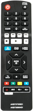 AKB73735801 AKB73896401 Replacement DVD Player Remote Compatible with LG Blu-ray Players B0540N BH5140S BP330 BP550N BP735 BP735B BPM33 BPM331 BPM331N BPM53 BPM53N BPM54 BPM54N BPM55 BP330N BP530