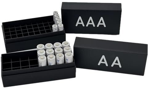 Batterieboxen für 24 STK AA und 50 STK AAA Batterien und Akkus Aufbewahrungsbox Box Kiste mit Deckel 2 Stück Bundle