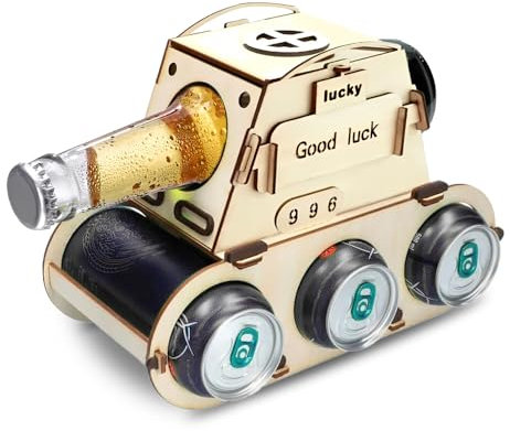 Rppiup Porte Bouteille Bois, Cadeaux de Bière pour Hommes, Porte Bouteille Design en Bois pour Bière et Vin, Cadeau Anniversaire Original pour Homme