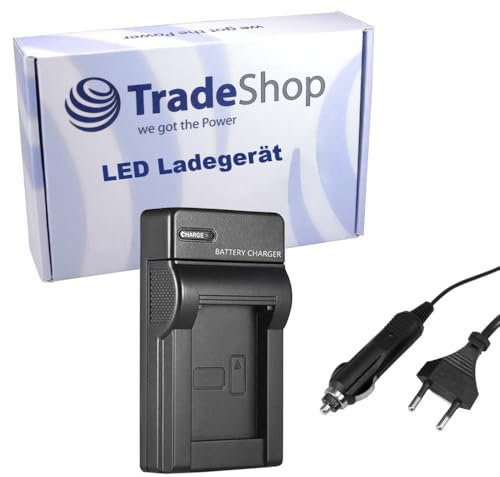 Trade-Shop Caricatore con cavo di ricarica per auto compatibile con Canon BP-208, BP-208DG, BP-308, BP-315, BP-315S, BP-214 / accessori per fotocamera digitale, videocamera