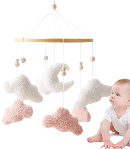 Juguetes Colgantes Para Cuna, Móviles Infantiles, Nubes De Peluche Decoración Para Cuna Cochecito Guardería Regalo Cumpleaños O Fiesta De Bebé