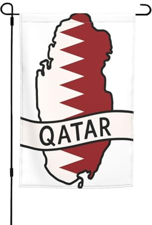 Bandiera della mappa del Qatar stampa 30,5 x 45,7 cm bandiera floreale da giardino per tutte le stagioni decorazione esterna spessa per prati bandiera