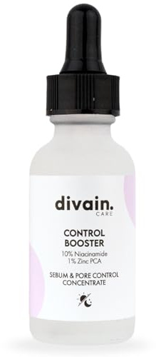 Gesichtsserum 30ml für fettige und Mischhaut, reduziert Poren und Glanz, mit Salicylsäure und Zink | Vegan | Control Booster | divain.Care