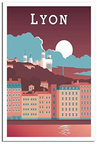 1000-teiliges Puzzle „Skyline von Lyon, Frankreich“ für Erwachsene, 52 x 38 cm