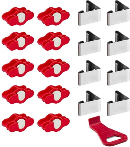 Scilm Ganci Magnetici Zoccolo Cucina Standard - Kit 10 Magneti + 8 Ganci Piedino + Leva - Compatibile con piedini diametro 34 mm e regolo diametro 80 mm