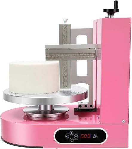 zhenmaster Máquina Automática para Decorar Pasteles, Máquina Extender Crema, Plato Giratorio Eléctrico, para Glaseado Y Cobertura De Pasteles De 4 a 12 Pulgadas, Velocidad Ajustable 60-320 RPM