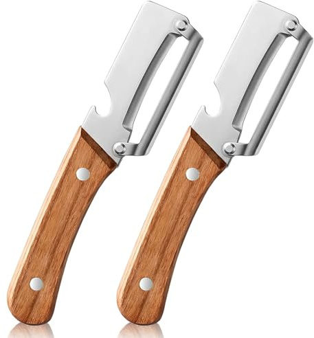 Pelador Verduras Multifunción, Nuevo 2 en 1 para Cocina Hoja Acero Inoxidable Ultraafilada Pelador Profesional, Pelar Patatas, Zanahorias Abrir Botellas Vino Sin Esfuerzo(2 Piezas)
