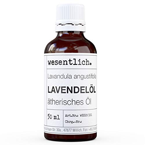 wesentlich. Lavendelöl - ätherisches Öl - 100% naturrein - u.a. für Duftlampe und Diffuser (50ml Glasflasche)