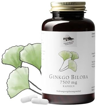KRÄUTERHANDEL SANKT ANTON® - Ginkgo Biloba 7.500 Supra Kapseln - Hochdosiert - Laborgeprüft - Deutsche Premium Qualität (360 Kapseln)