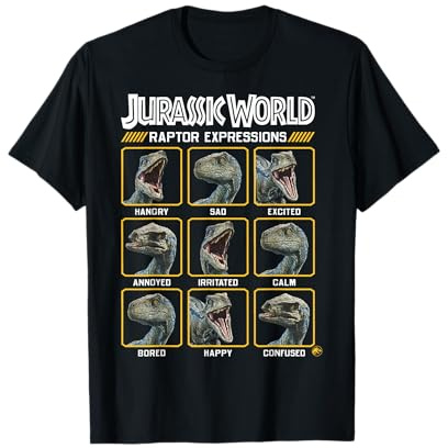 Jurassic World 2 Expressions of Raptor Squares T-Shirt