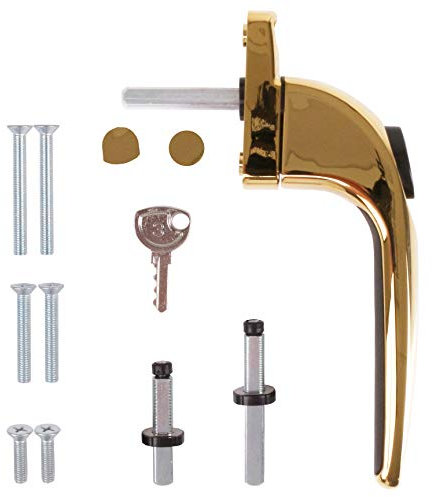 Yale Inline Essentials Gold uPVC Locking Window Handle with Key - Universal Concealed Espag Replacement