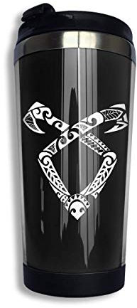 GDESFR Kaffeebeutel aus Edelstahl Shadowhunters Logo Kaffeetassen Edelstahl Wasserflasche Tasse Reisebecher Kaffeebecher mit auslaufsicherem Deckel Grafik Reisebecher 400ml / 14 oz