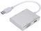PUSOKEI USB 3.0 to LAN+DVI+HDMI+VGA Converter, Multi-Functional Aluminum Alloy USB C Hub Adapter, Support HDMI/VGA Dual Screen Output, Mini Protable USB to VGA Converter