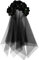 Couronne de Fleurs Rose avec Voile Noir Halloween Bandeau Serre-tête Femme Guirlande Florale Vintage Couvre Chef Gothique Medieval Fête Festival Coiffe de Deguisement Cosplay Accessoire de Cheveux