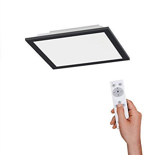 SellTec LED Panel Rahmen schwarz, dimmbar per Fernbedienung, Lichttemperatur CCT warmweiß – kaltweiß Home Office (30 x 30 m)