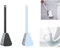 2pcs Toilettenbürste mit Langem Griff,Golf Toilettenbürste,Golf-Silikon-Toilettenbürste,Silikon-Flex-Toilettenbürste Mit Halter,Golfbürstenkopf Toilettenbürste (Schwarz+Blau)
