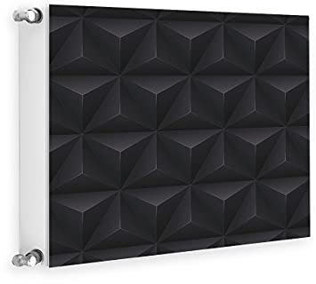 TMK ArtDeko Heizkörperverkleidung mit Magnet Stilvolle Material 60x60 Heizkörperabdeckung, Schwarz