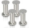Lospitch 4er Set Aluminium Möbelfüße Höhe 180mm, belastbar bis 250 Kg, Runde Schrankfüße Tischfuß Sofafuß Möbelbeine, für Möbel, Küchenschränke, Höhenverstellbar 15mm