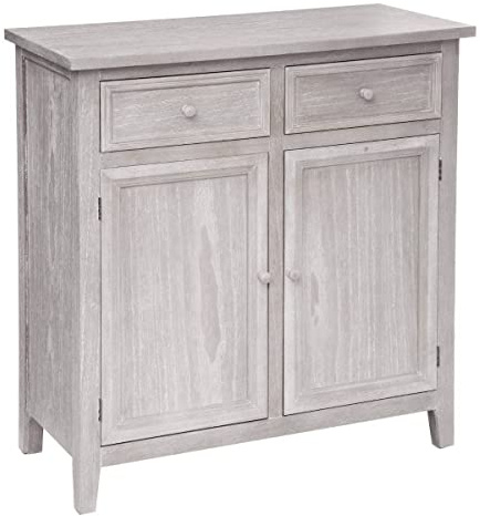 Atmosphera JJ1026 Kommode und Schublade, Beige, H 85 cm, Grau