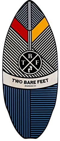 Two Bare Feet 41 Skimboard Suitable for Beginners, 7 Ply wooden construction with nose pre curve, Pin tail, Suitable for Adults and Kids (Aztec)